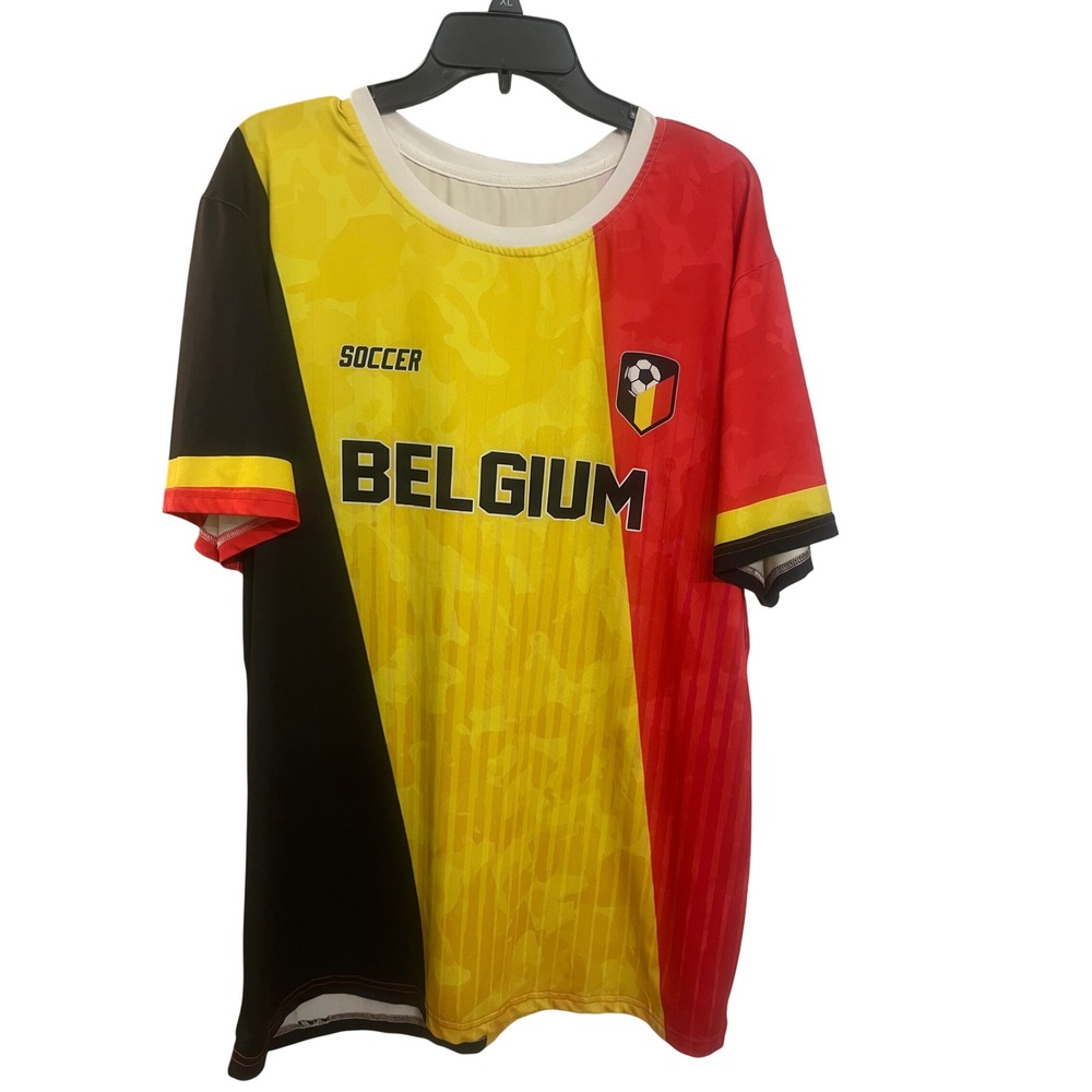 Belgium Soccer Jersey Sportswear Athletic Shirt Medium Red Yellow‎ Black Men's